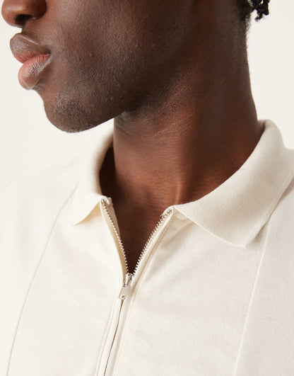 Heavyweight Polo Shirt With Quarter Zip