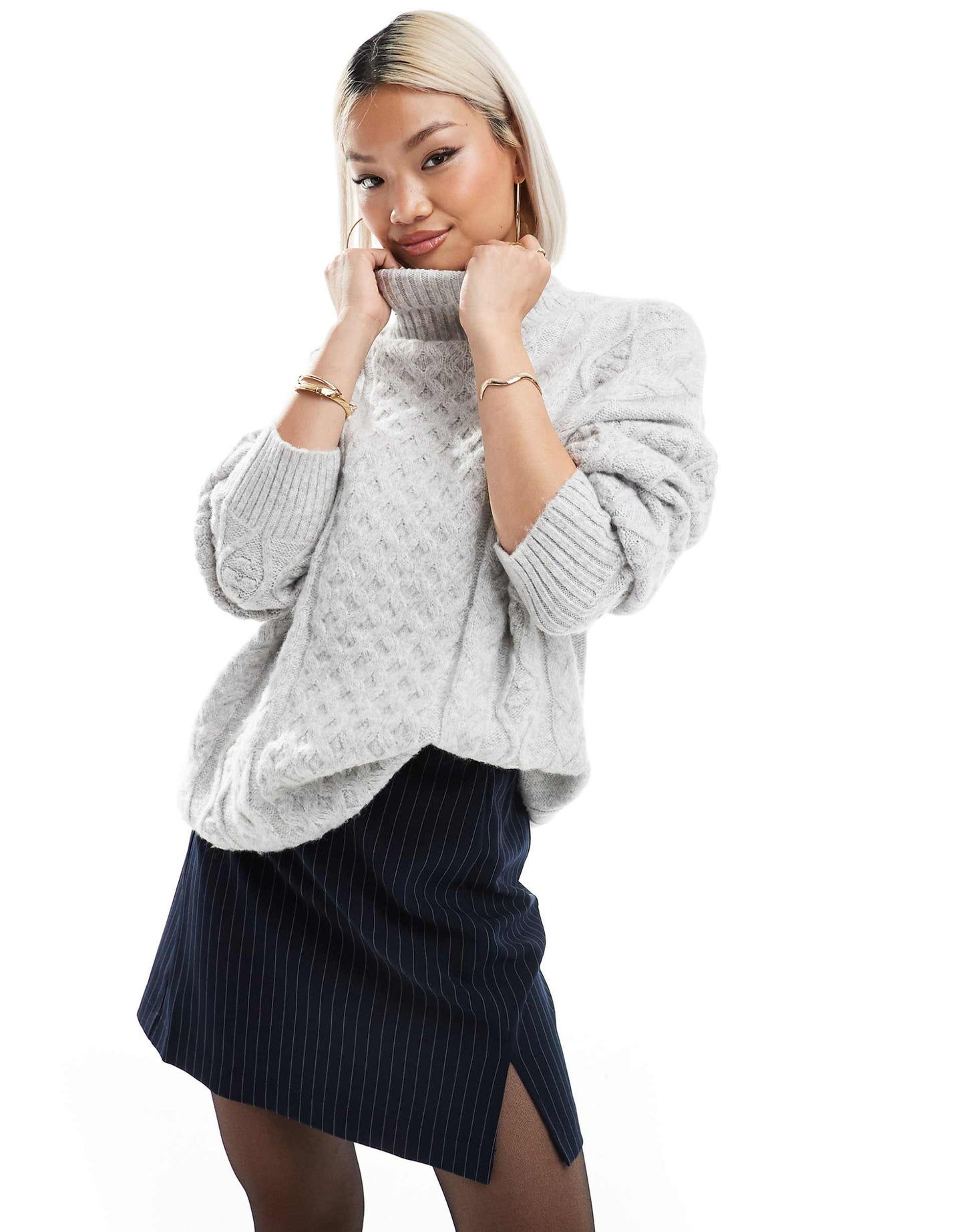 Cable Knit Long Sleeve Knitted Jumper