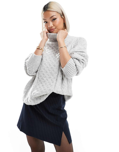 Cable Knit Long Sleeve Knitted Jumper
