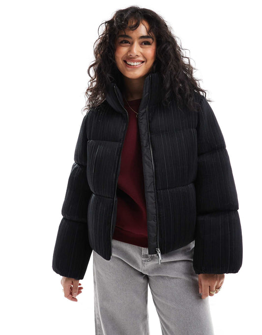 Crinkle Satin Puffer Jacket