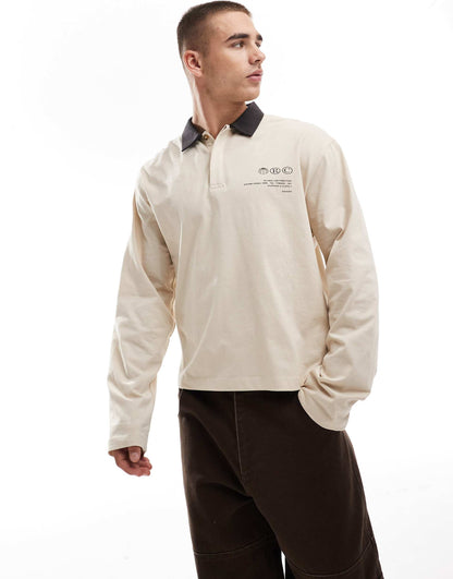 Boxy Relaxed Long Sleeve Polo