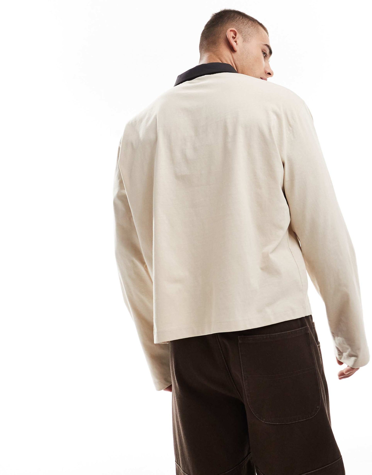Boxy Relaxed Long Sleeve Polo