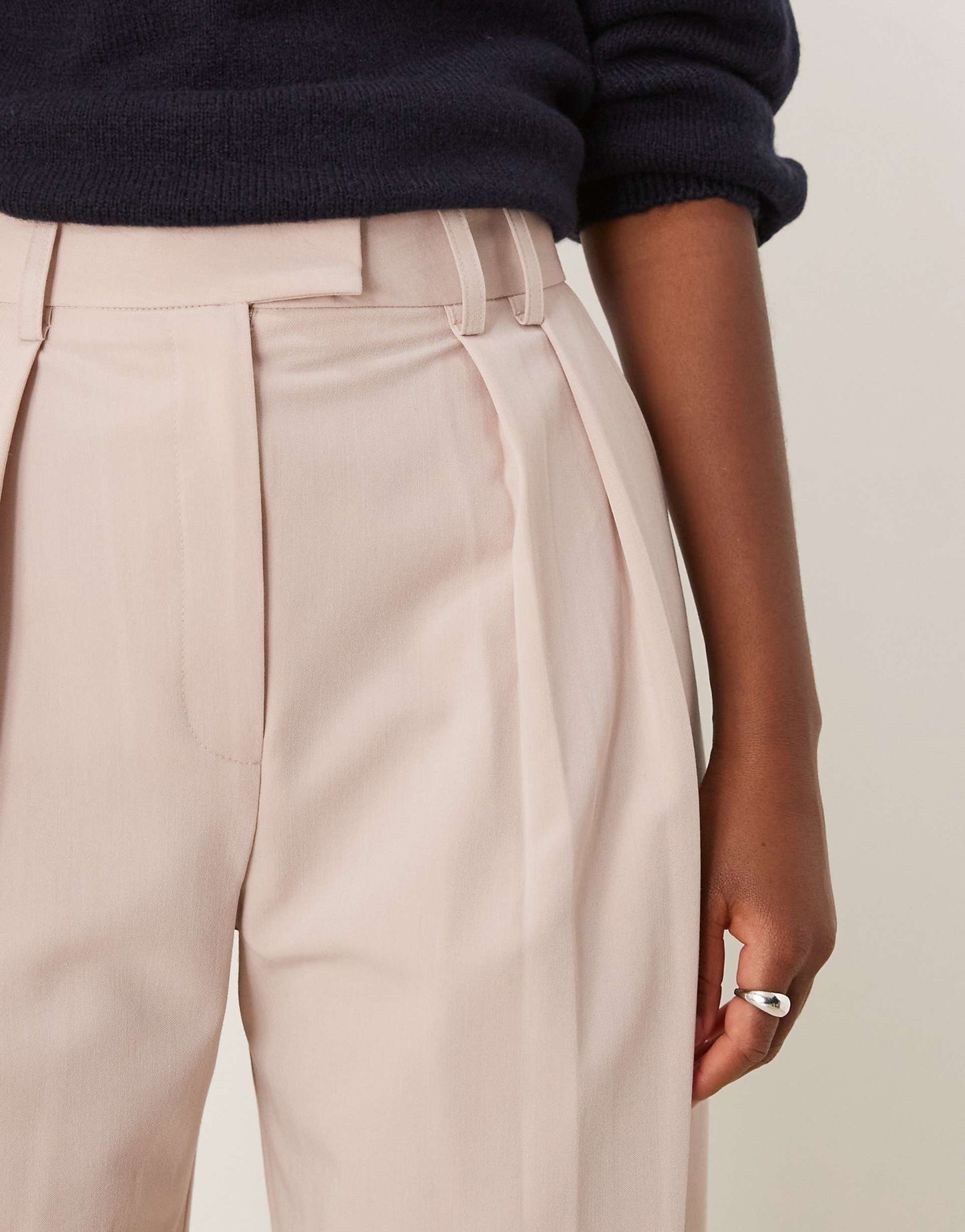 Tailored Wide Leg Trousers With Pleat Detail