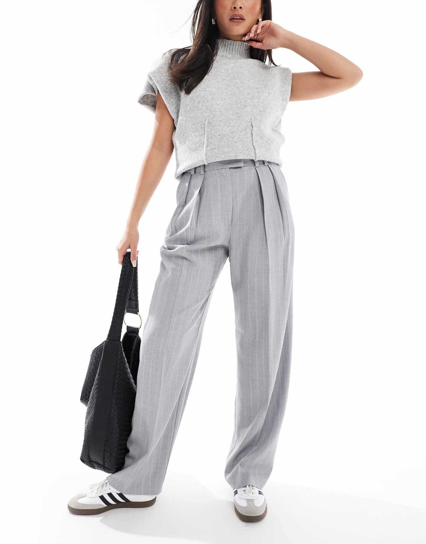 Tailored Wide Leg Trousers With Pleat Detail