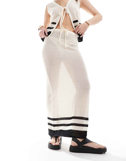 Crochet Maxi Beach Skirt Co-Ord