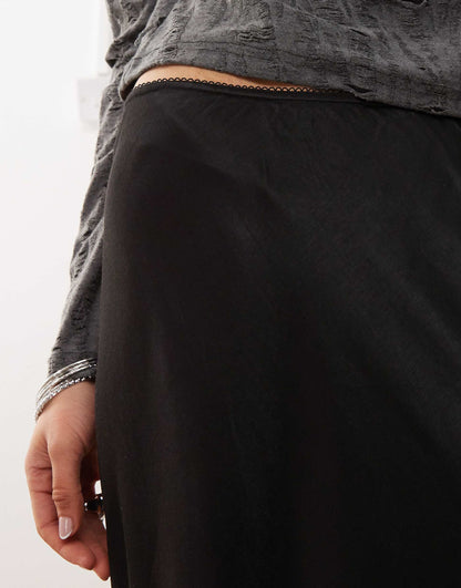 Satin Bias Cut Maxi Skirt