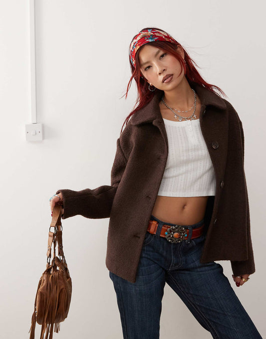 Textured Jacket With Collar