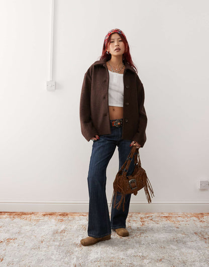 Textured Jacket With Collar