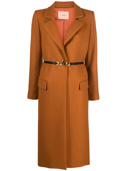 Single-Breasted Belted Coat