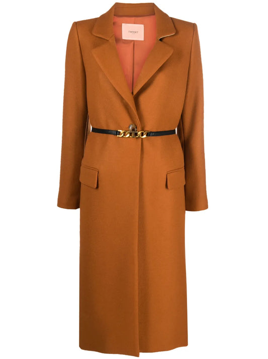 Single-Breasted Belted Coat