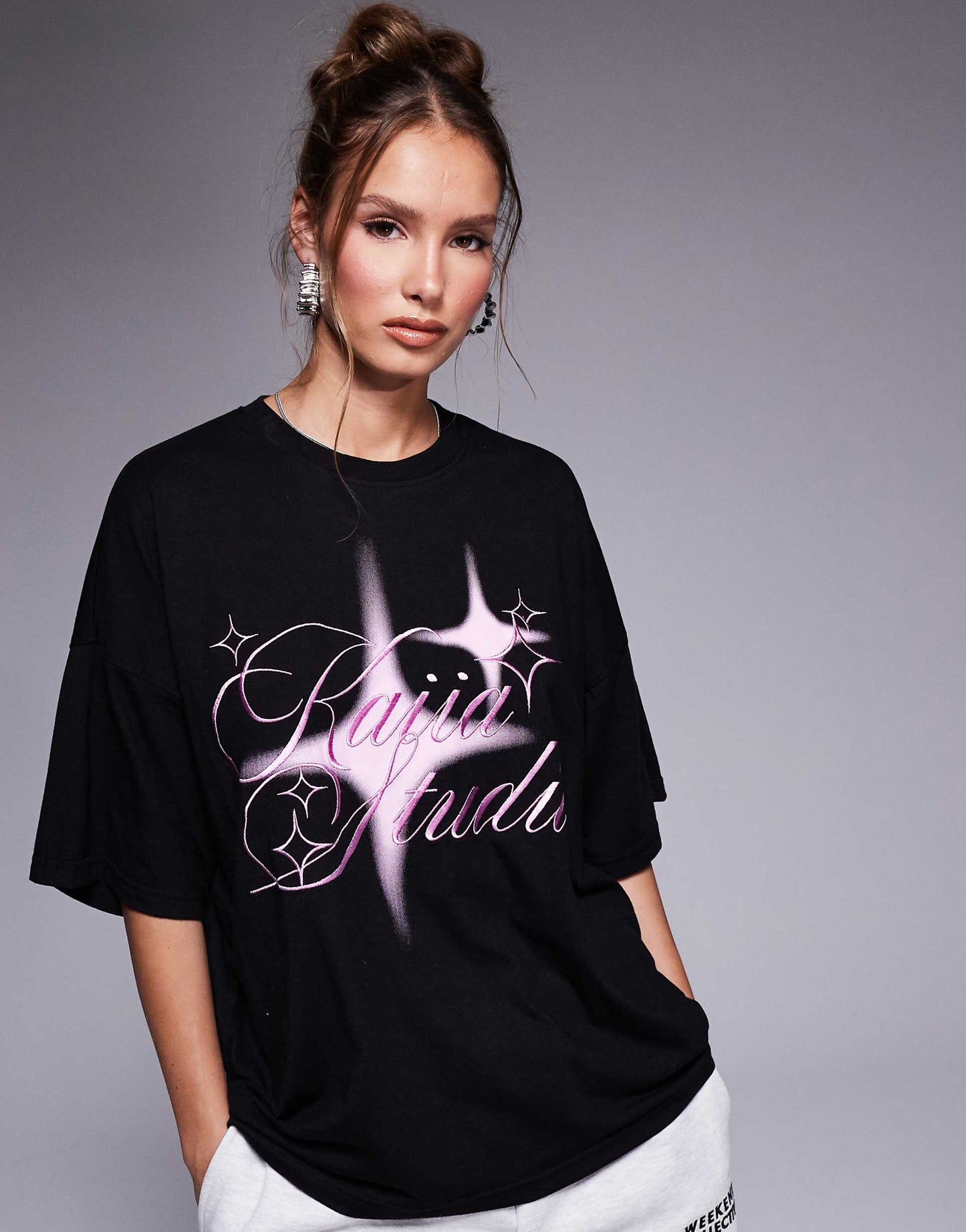 Studio Embroidered Star Graphic T-Shirt