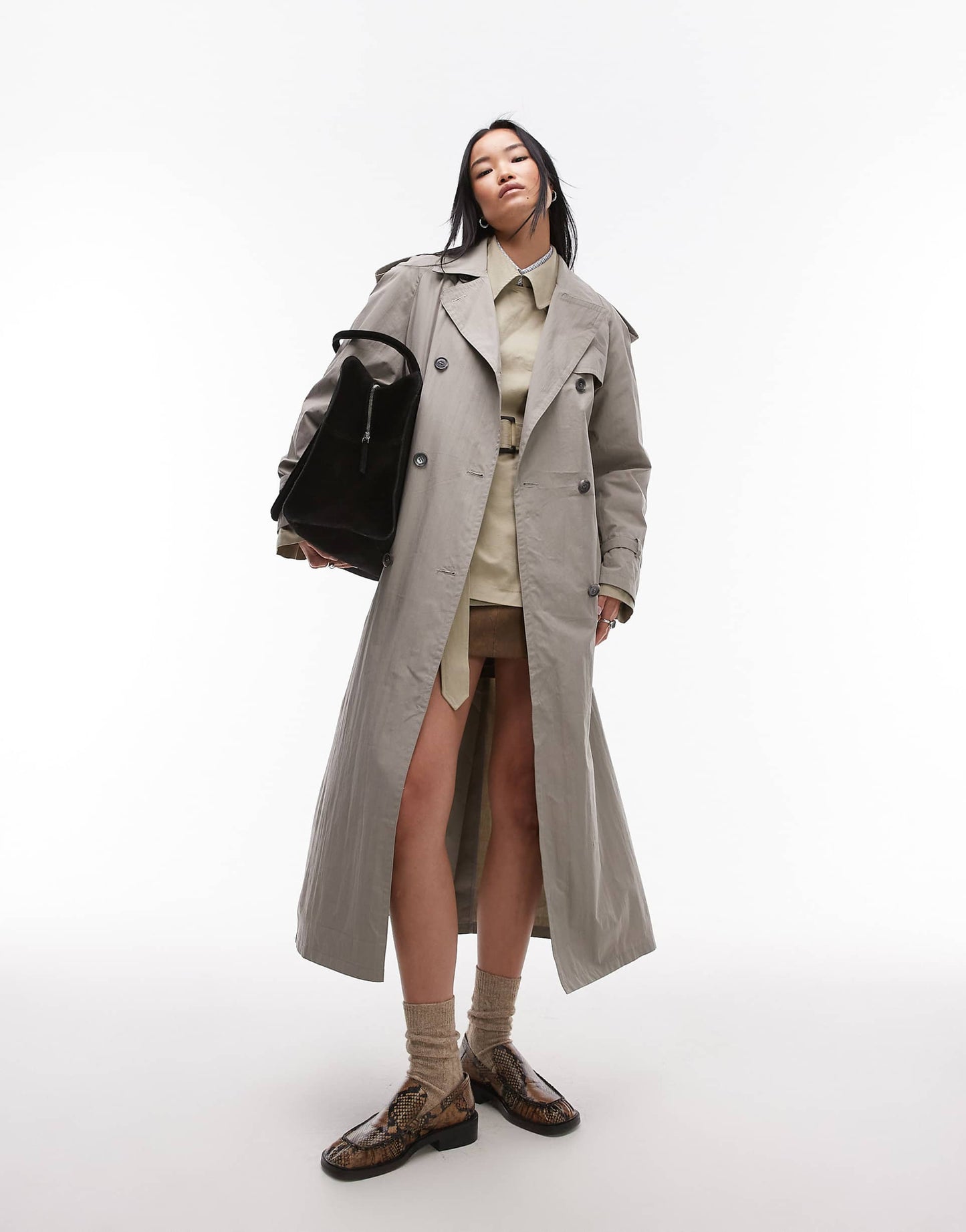 Longline Nylon Trench Coat