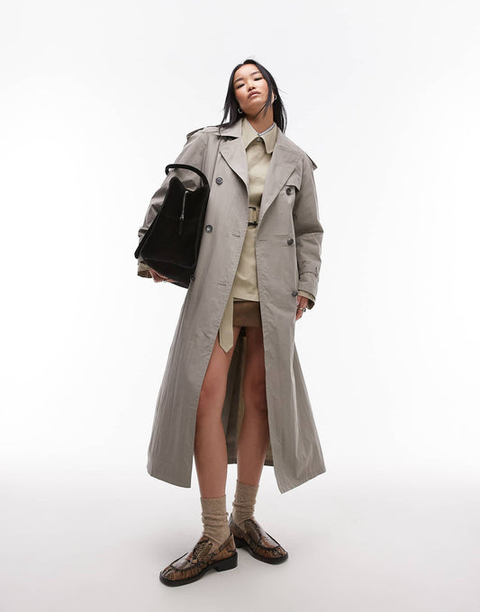 Longline Nylon Trench Coat
