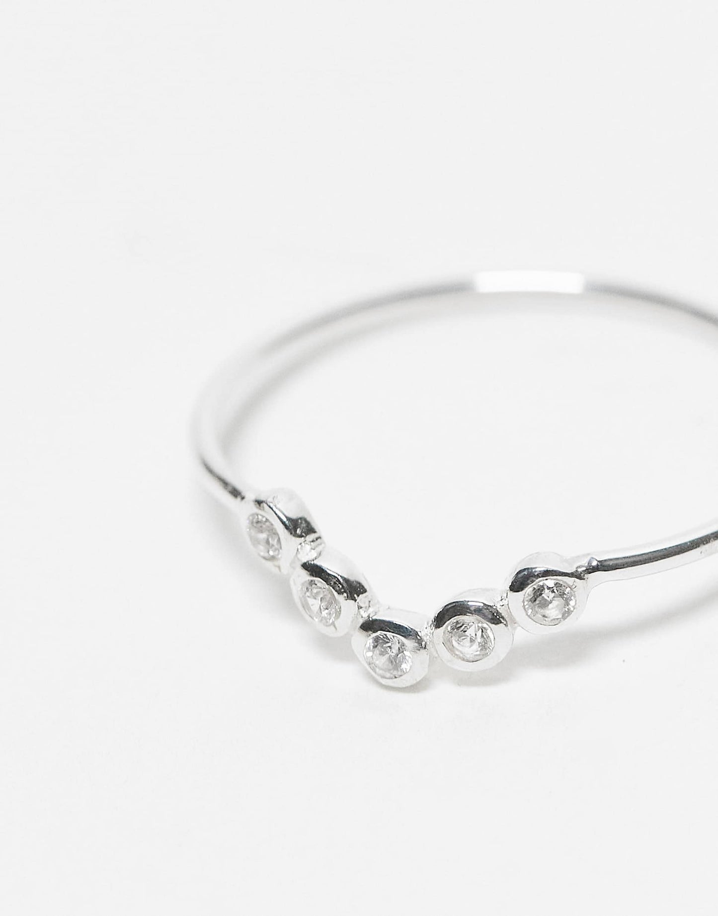 Crystal V Band Ring
