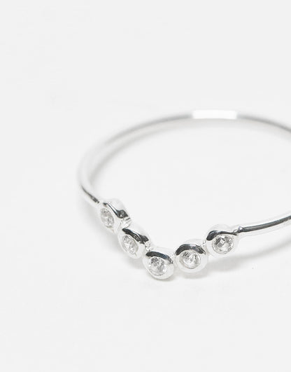 Crystal V Band Ring