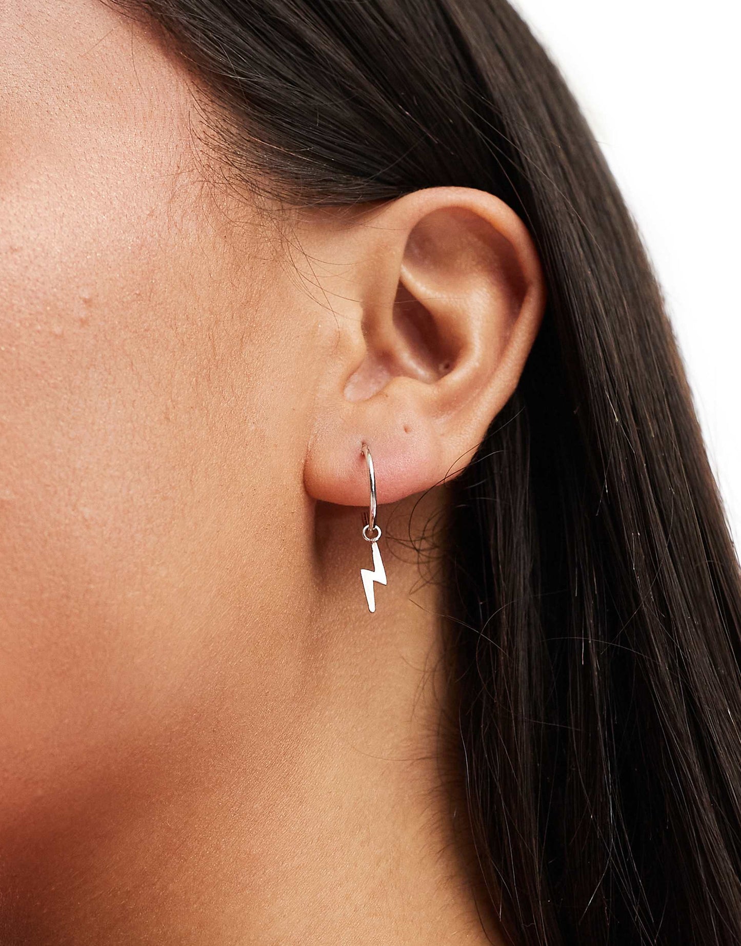 Lightening Charm Hoop Earrings