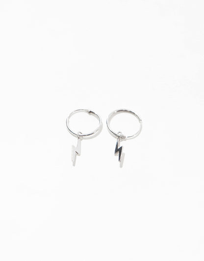 Lightening Charm Hoop Earrings