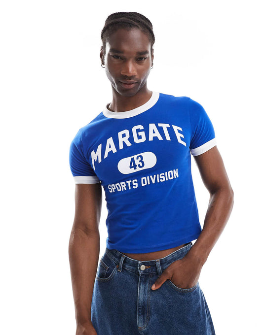 Shrunken Fit Ringer T-Shirt With Margate Graphic