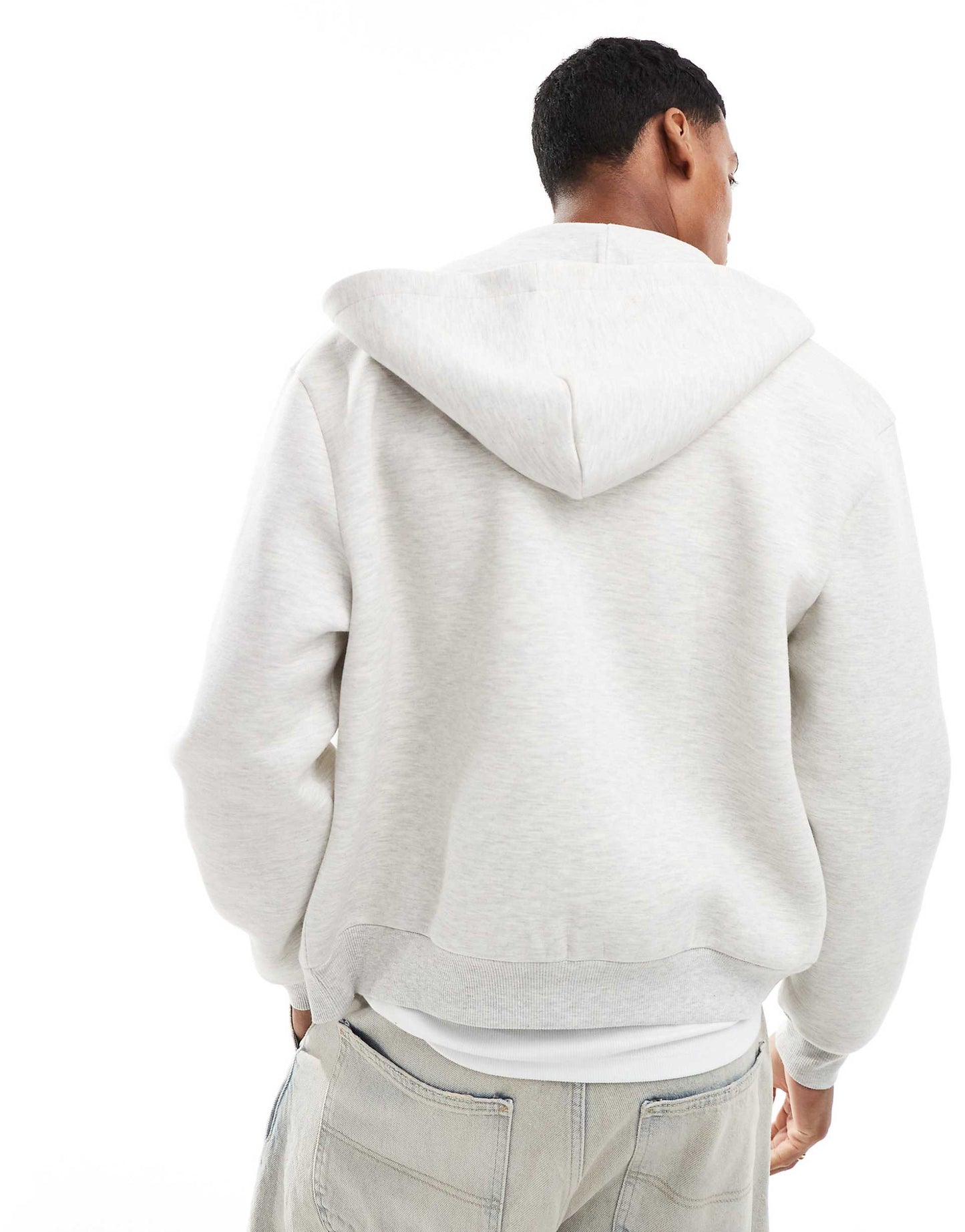 Boxy Oversized Scuba Zip Through Hoodie