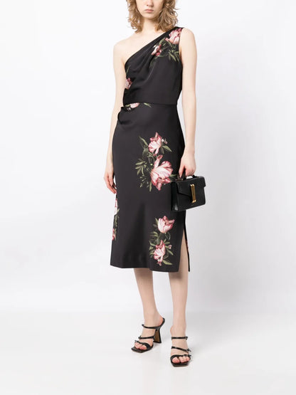Carmen Satin-Finish Midi Dress