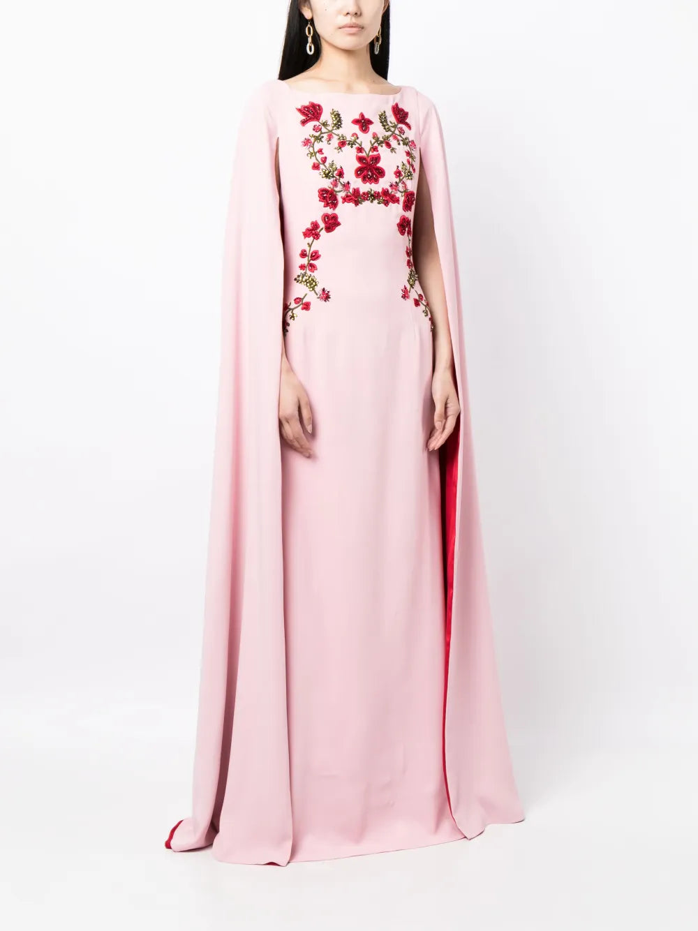 Vittoria Embroidered Cape Gown