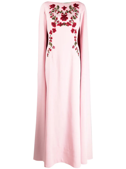 Vittoria Embroidered Cape Gown