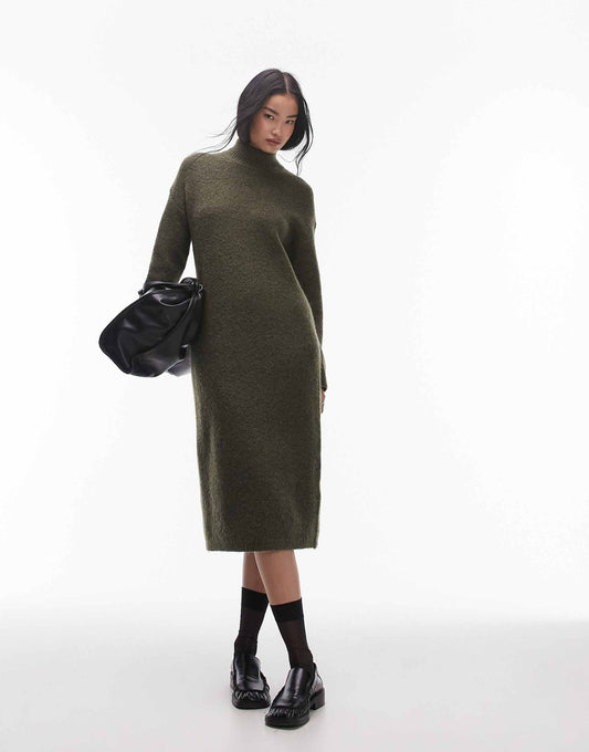 Femme Roll Neck Knitted Dress