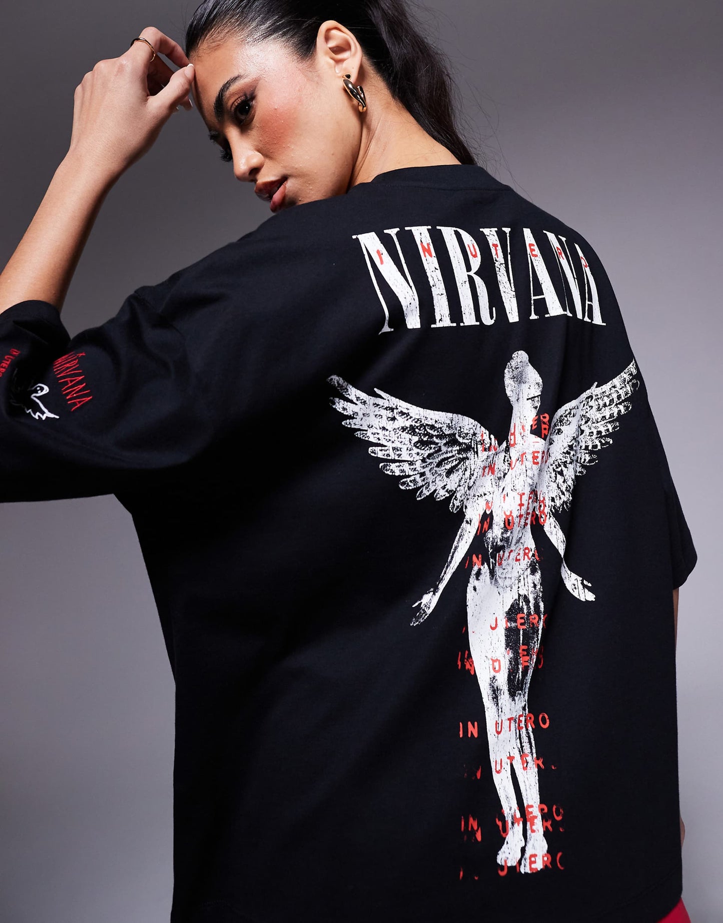 Unisex Boxy Oversized License T-Shirt With Nirvana Prints