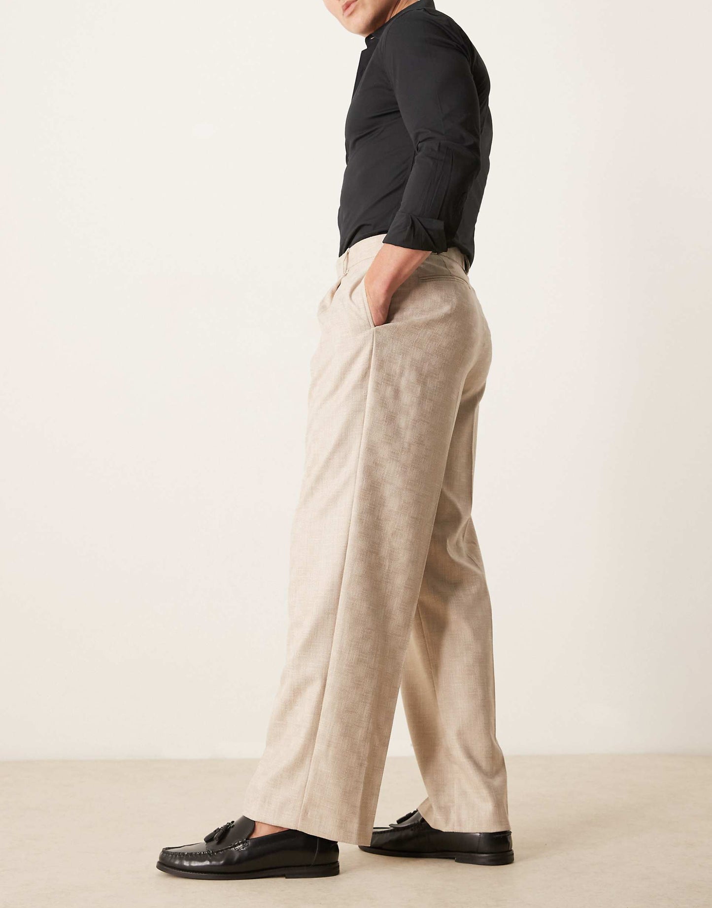 Smart Wide Leg Jacquard Trousers