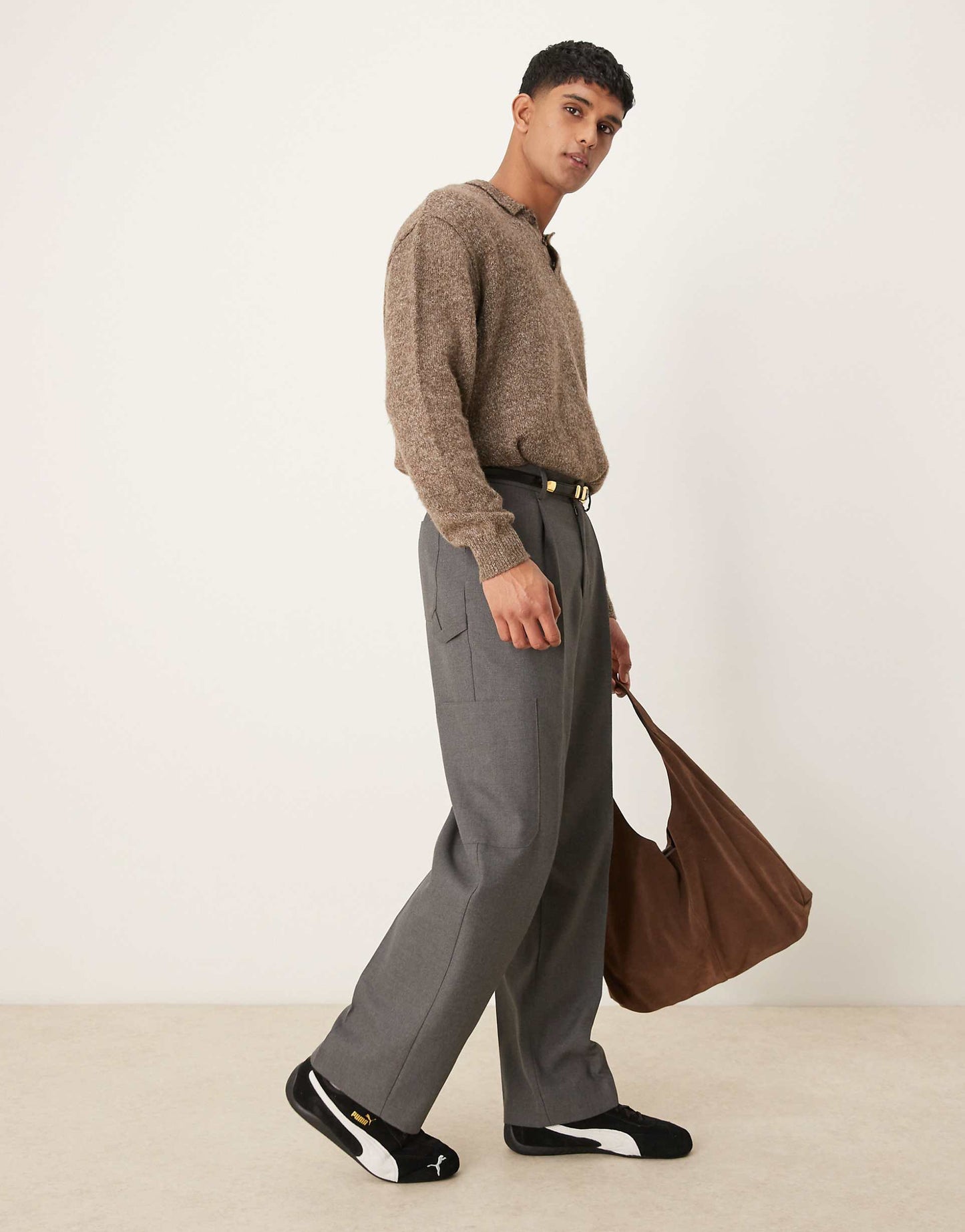 Smart Wide Leg Carpenter Trousers