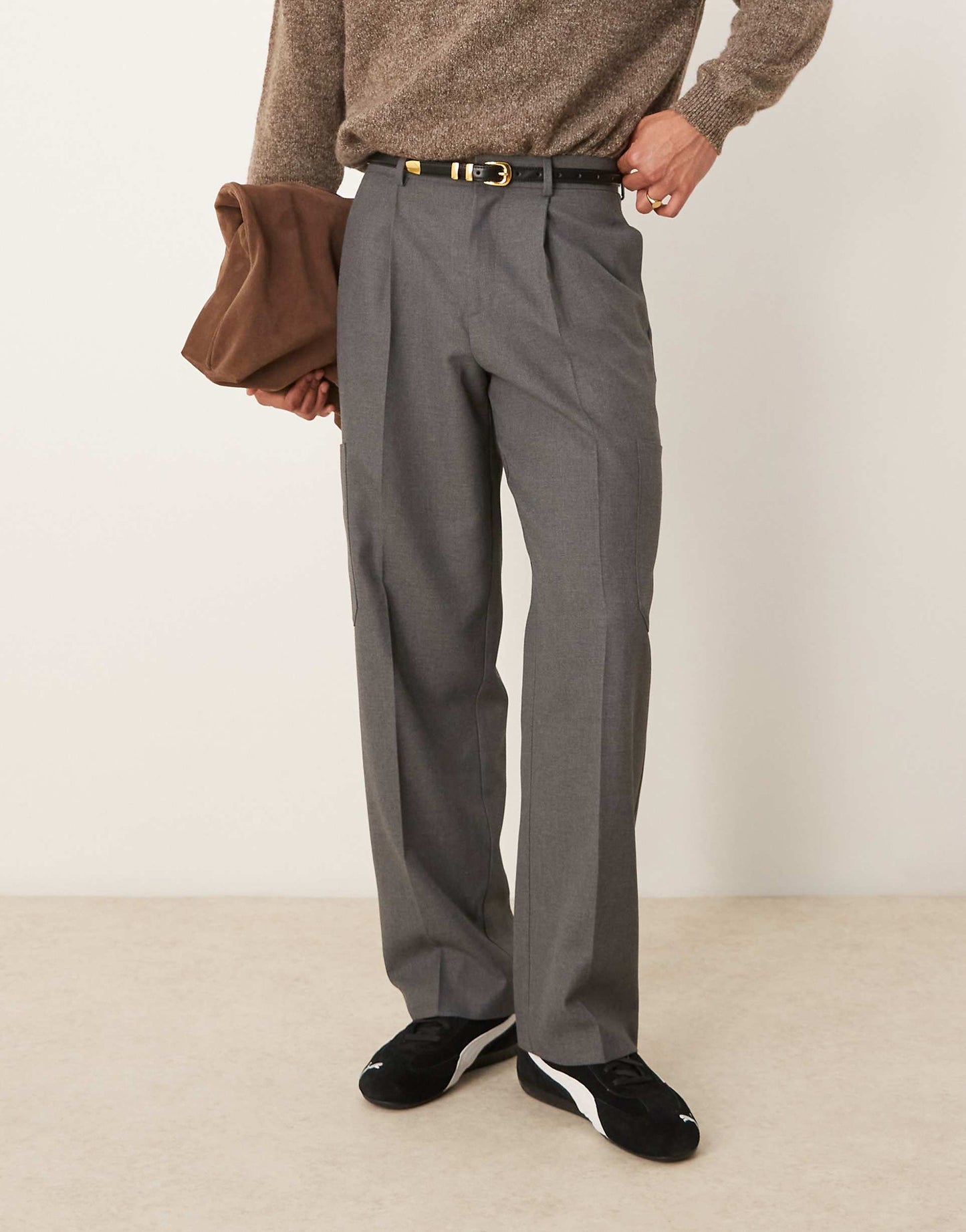 Smart Wide Leg Carpenter Trousers