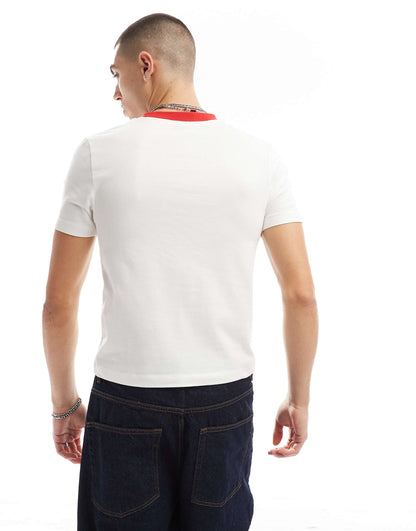 Muscle Fit Ringer T-Shirt With Sports Front Print
