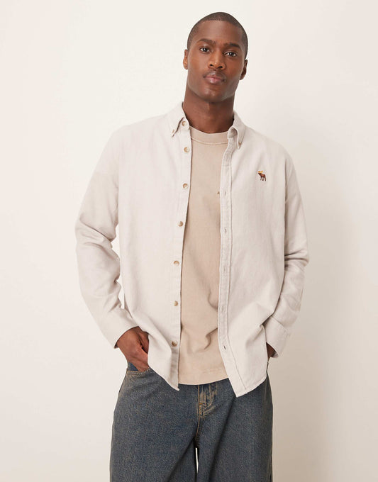Herringbone Shirt With Icon Logo