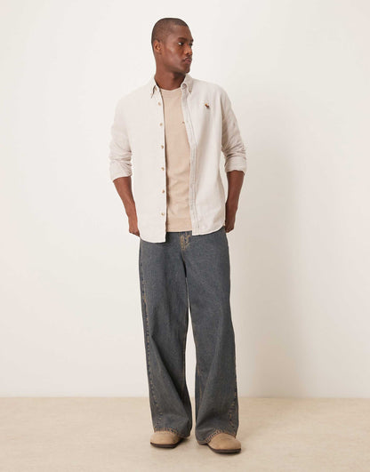 Herringbone Shirt With Icon Logo