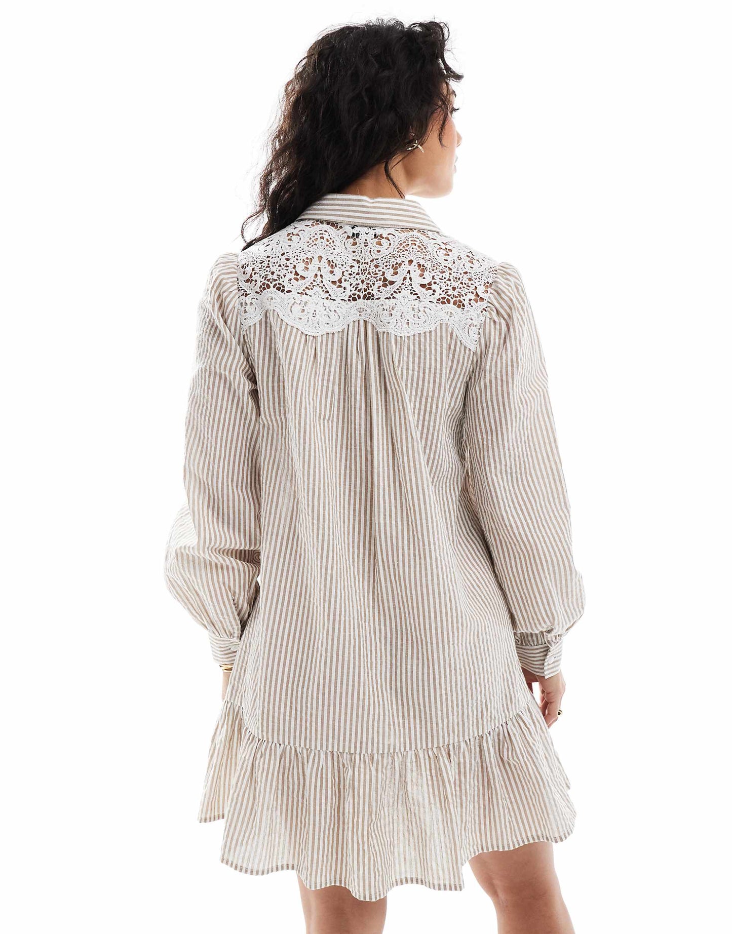Embroidered Detail Shirt Dress