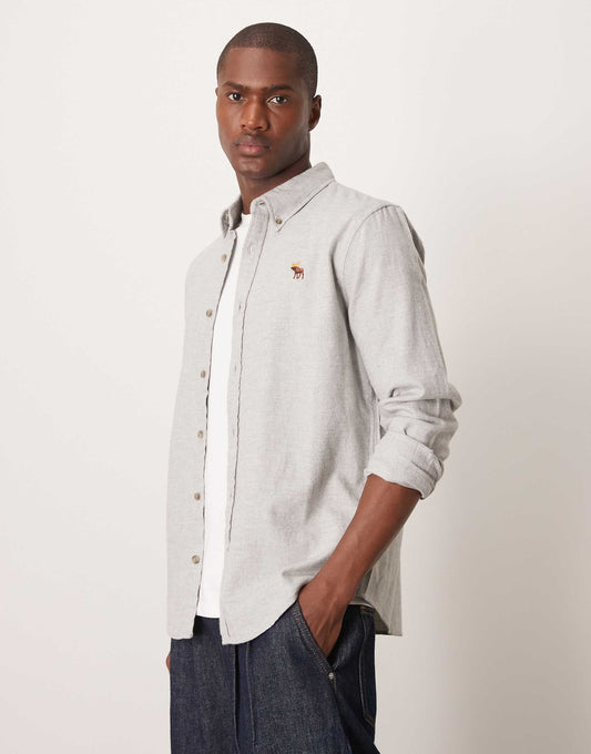 Herringbone Shirt With Icon Logo