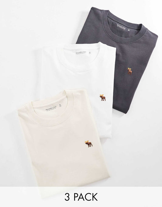 3 Pack Polished Icon Logo Classic Fit T-Shirt