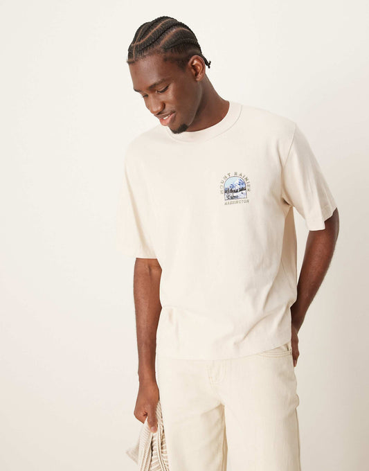 National Parks Mount Rainer Back Print Crop T-Shirt