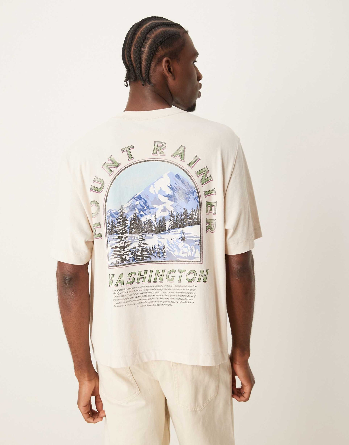 National Parks Mount Rainer Back Print Crop T-Shirt