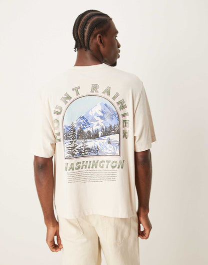 National Parks Mount Rainer Back Print Crop T-Shirt