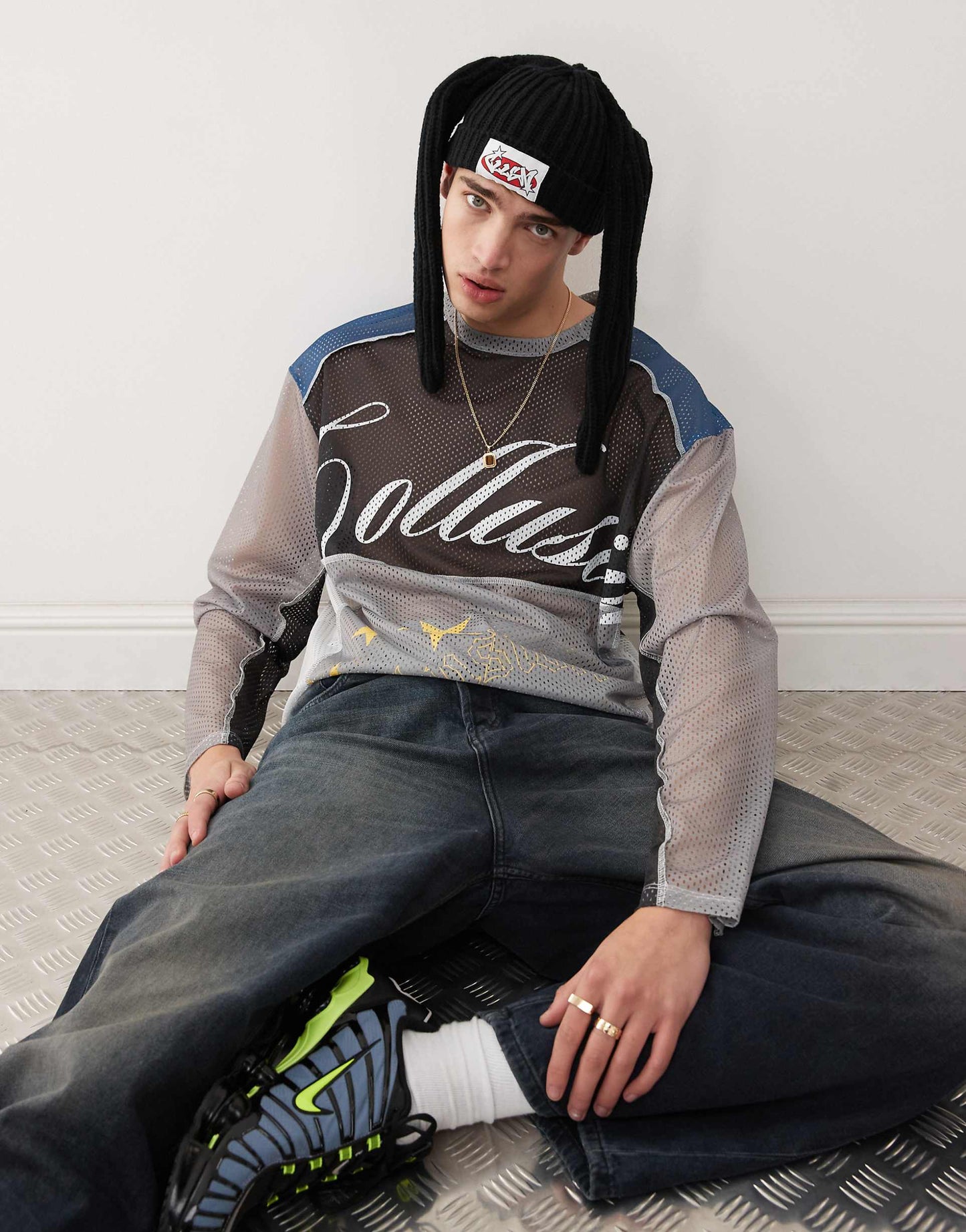 Air Tex Football Panneled And Printed T-Shirt