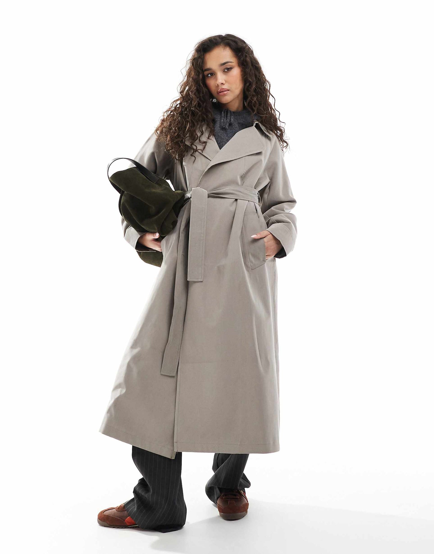 Waterfall Collar Trench Coat