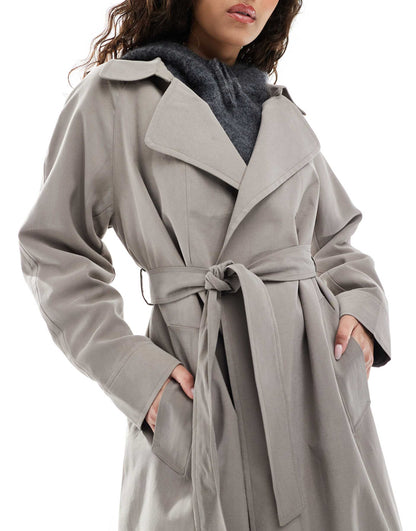 Waterfall Collar Trench Coat