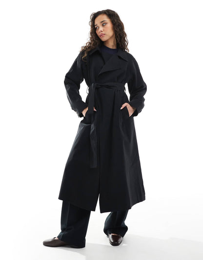 Waterfall Collar Trench Coat