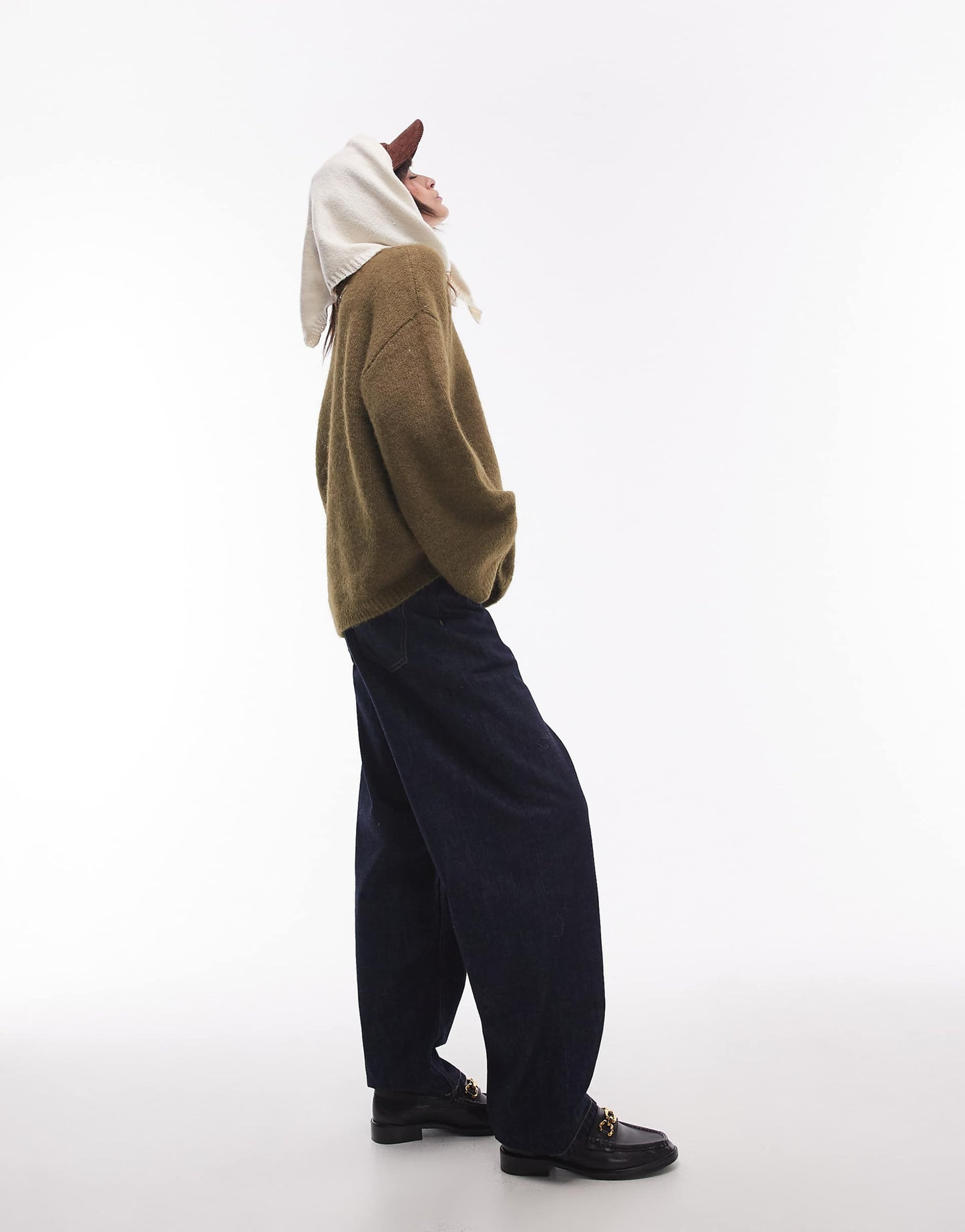 Knitted Boxy Fluffy Crew Oversized Jumper