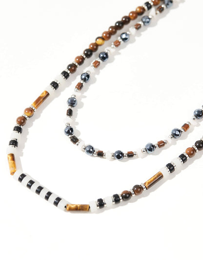 2 Pack Semi-Precious Beaded Necklace