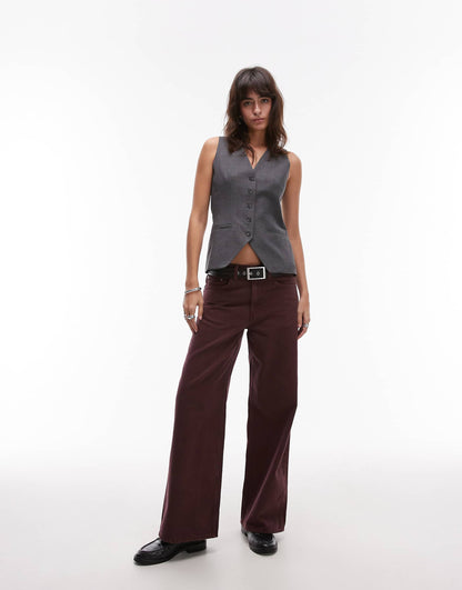 High Neck Button Through Waistcoat
