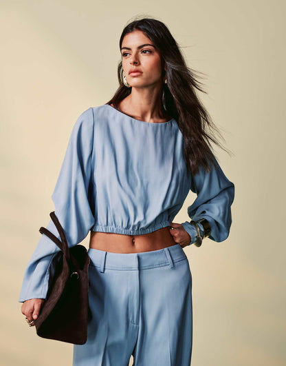 Tailored Pleat Sleeve Top Co-Ord