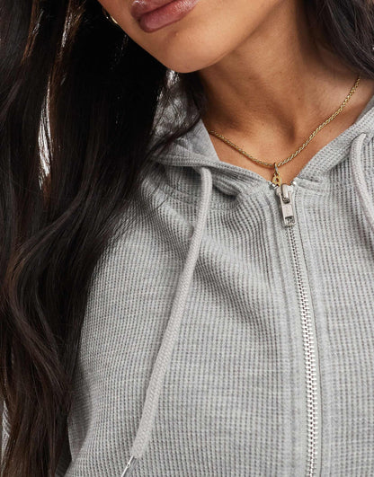 Co-Ord Waffle Zip Through Hoodie