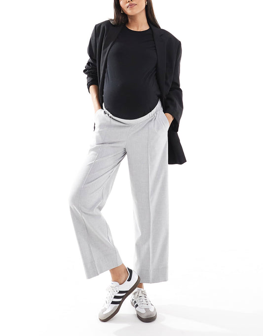 Maternity Ankle Grazer Tailored Pull On Trouser